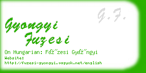 gyongyi fuzesi business card